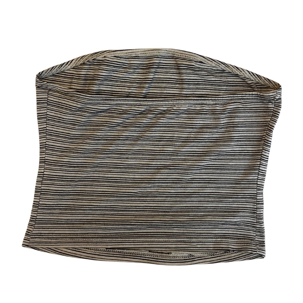 SHEIN Black and White Striped Crop Top Tube Top - Picture 2 of 2